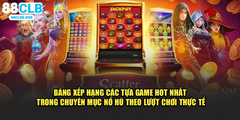 Bảng xếp hạng các tựa game hot nhất trong chuyên mục nổ hũ theo lượt chơi thực tế