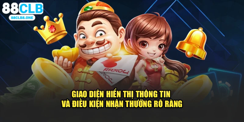 Giao diện hiển thị thông tin và điều kiện nhận thưởng rõ ràng